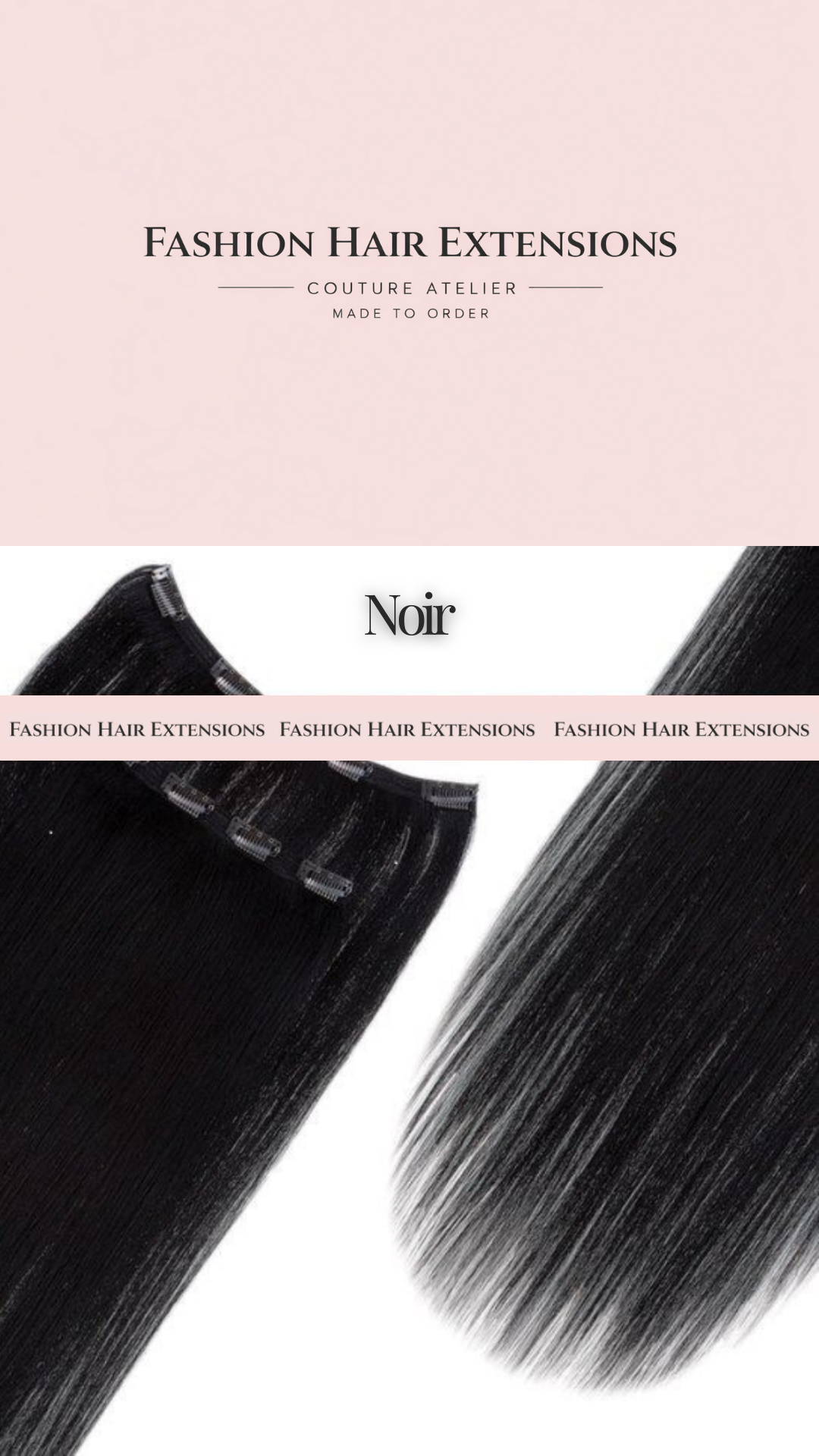 Couture Clip-in Hair Set – 200 g – Noir Black