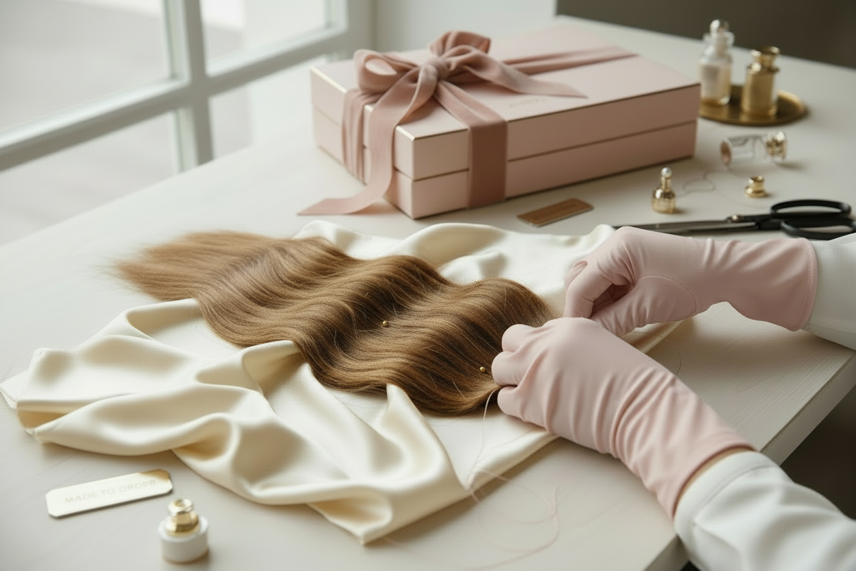 Proces tworzenia przedłużeń włosów - czyste pasma